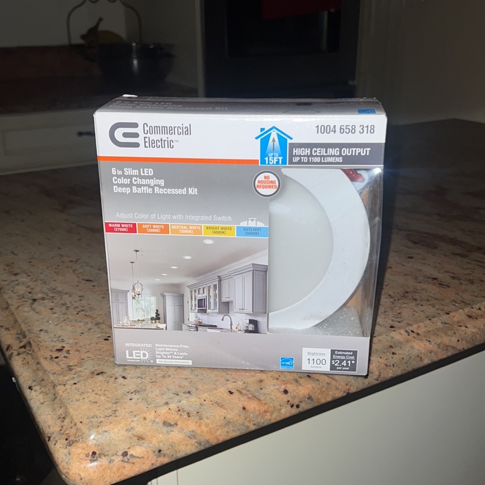True Baffle 6 in. Adjustable CCT Canless LED Recessed Light commercial electric